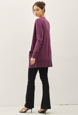 509 Broadway Wool Blended Basic Open Long Cardigan