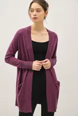 509 Broadway Wool Blended Basic Open Long Cardigan
