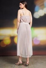 509 Broadway Lurex Pleated Mini Skirt