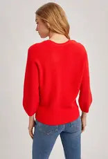 509 Broadway V-Neck 3/4 Sleeve Knit Sweater