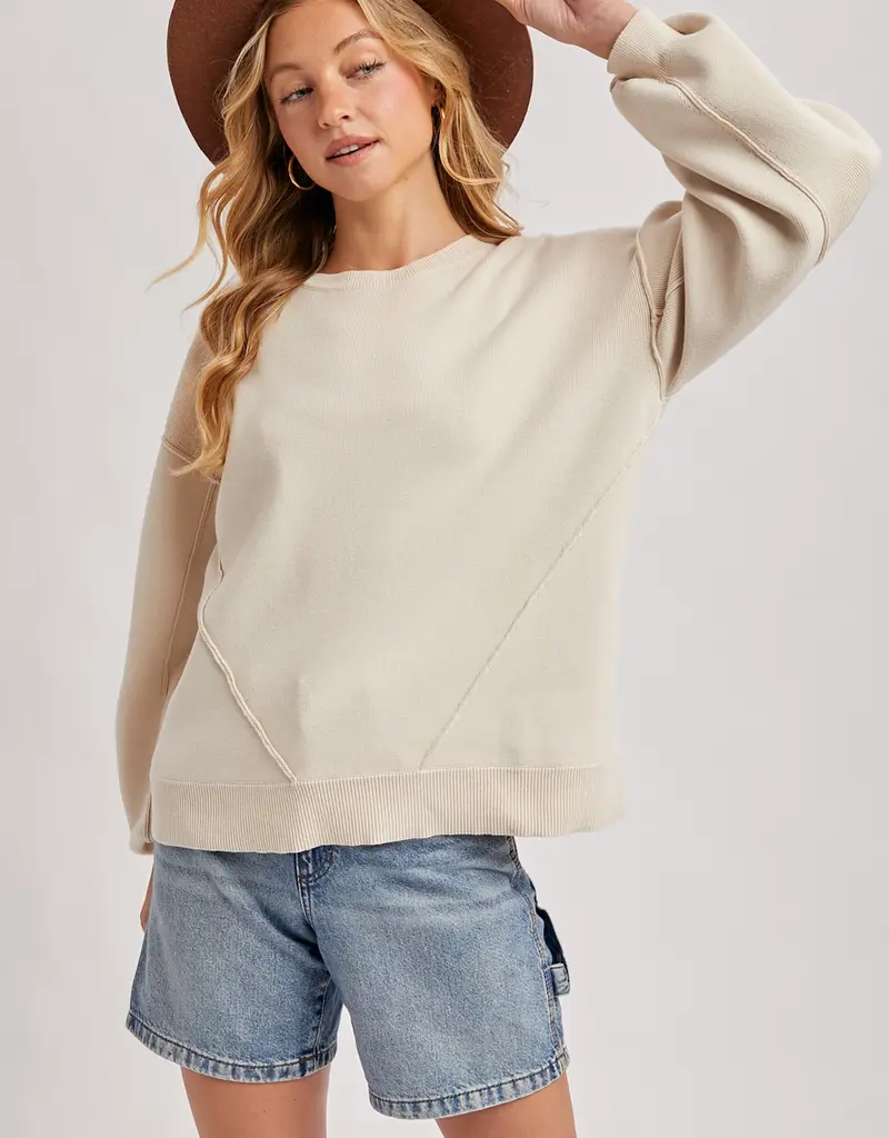 509 Broadway Oversized Knit Crew Pullover