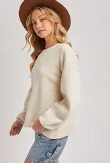 509 Broadway Oversized Knit Crew Pullover