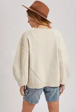 509 Broadway Oversized Knit Crew Pullover