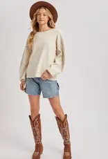 509 Broadway Oversized Knit Crew Pullover