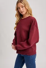 509 Broadway Oversized Knit Crew Pullover