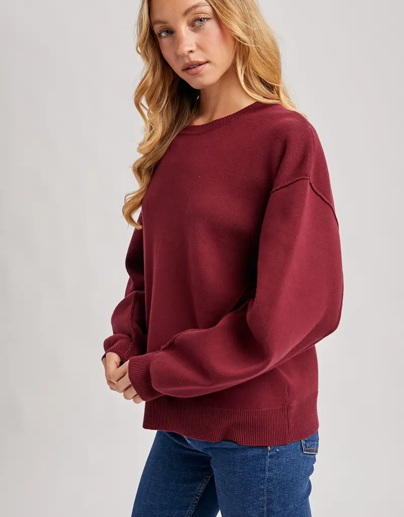 509 Broadway Oversized Knit Crew Pullover