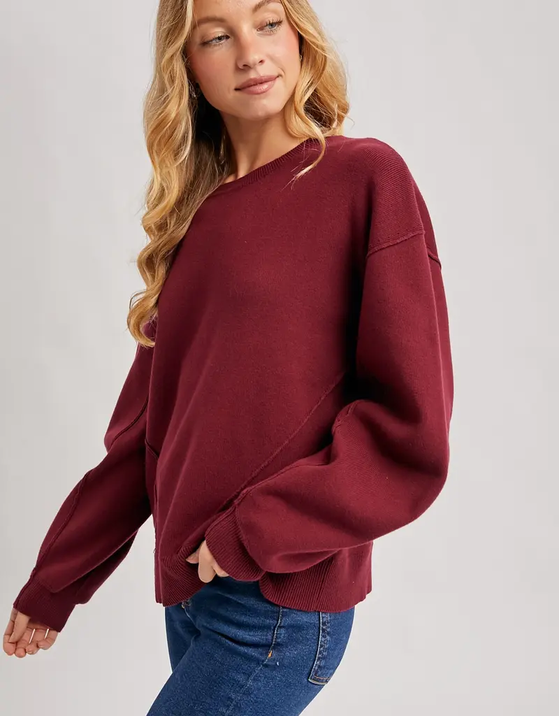 509 Broadway Oversized Knit Crew Pullover