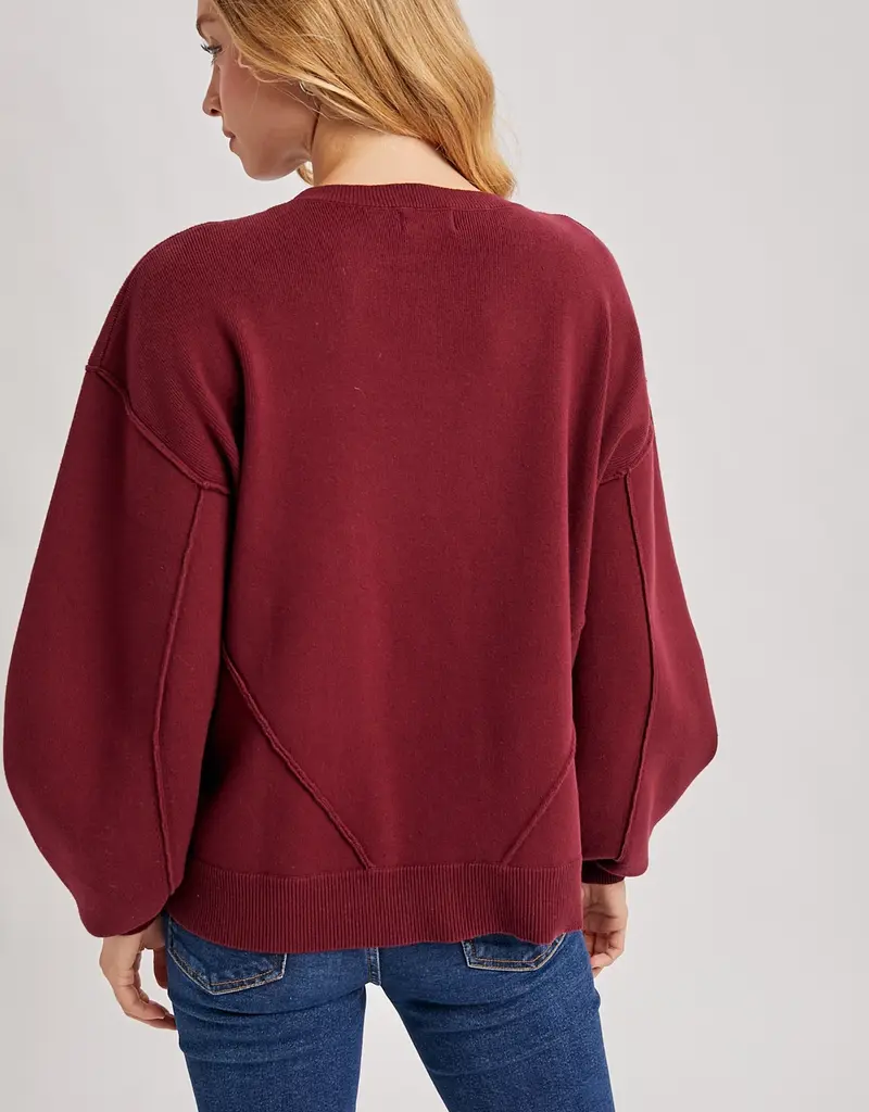 509 Broadway Oversized Knit Crew Pullover