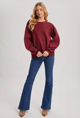 509 Broadway Oversized Knit Crew Pullover