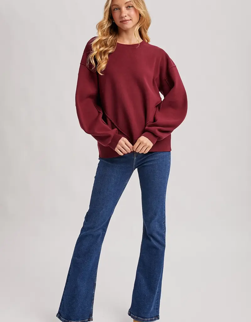 509 Broadway Oversized Knit Crew Pullover