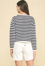 509 Broadway Stripe Button Down Cardigan