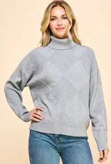 509 Broadway Argyle Pattern Turtle Neck