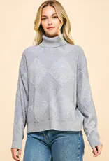 509 Broadway Argyle Pattern Turtle Neck