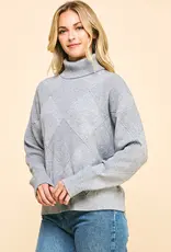 509 Broadway Argyle Pattern Turtle Neck