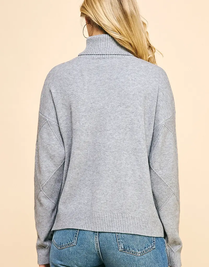 509 Broadway Argyle Pattern Turtle Neck