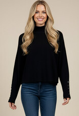 509 Broadway Button Detailed Sleeve Knit Sweater