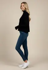 509 Broadway Button Detailed Sleeve Knit Sweater