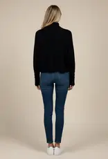 509 Broadway Button Detailed Sleeve Knit Sweater