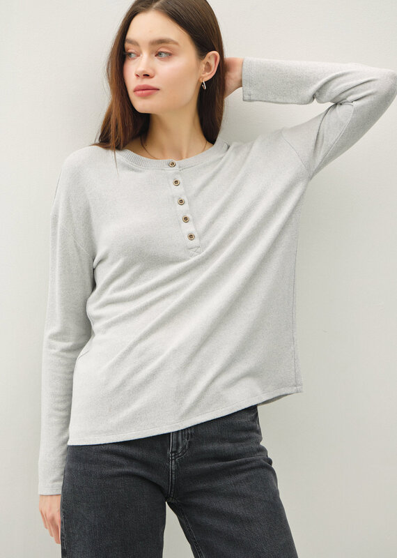 509 Broadway Ultra Soft Henley Top