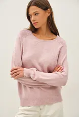 509 Broadway Raglan Sleeve Slub Pullover Sweater