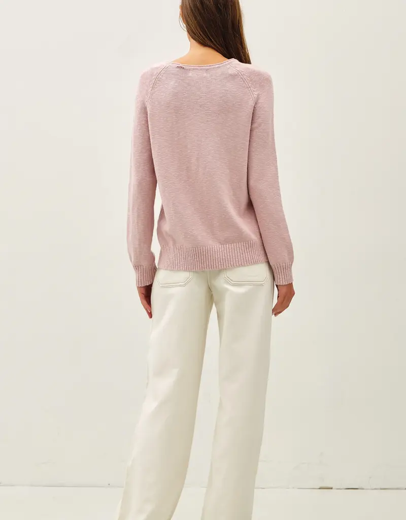 509 Broadway Raglan Sleeve Slub Pullover Sweater