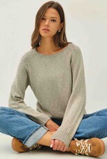509 Broadway Raglan Sleeve Slub Pullover Sweater