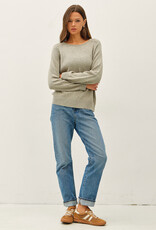 509 Broadway Raglan Sleeve Slub Pullover Sweater