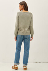 509 Broadway Raglan Sleeve Slub Pullover Sweater