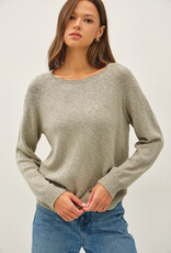 509 Broadway Raglan Sleeve Slub Pullover Sweater
