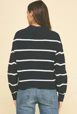 509 Broadway Striped Button Down Cardigan