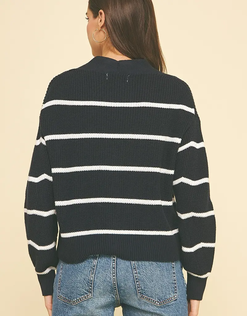 509 Broadway Striped Button Down Cardigan