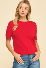 509 Broadway Raw Edge Detailed Knit Sweater