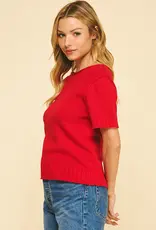 509 Broadway Raw Edge Detailed Knit Sweater