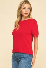 509 Broadway Raw Edge Detailed Knit Sweater