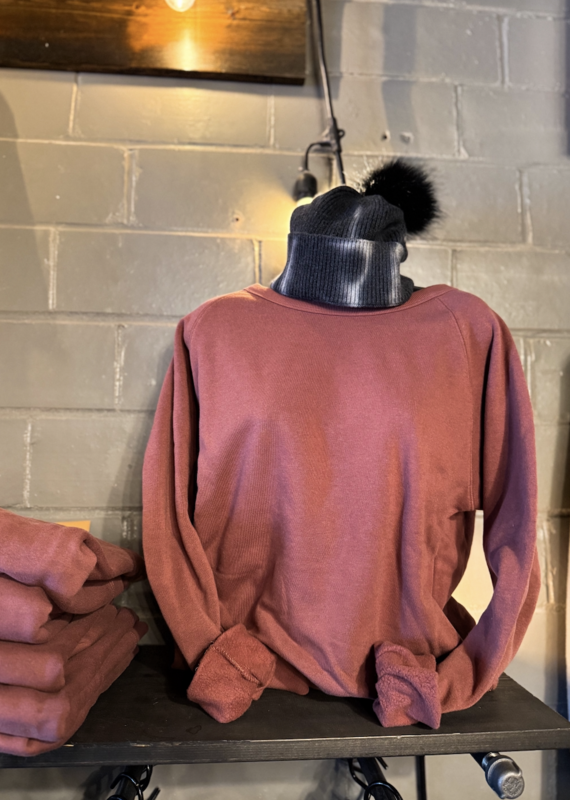 509 Broadway Cotton Modal Fleece Sweatshirt-Stone