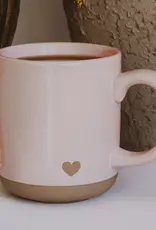 509 Broadway Heart Pink Stoneware Coffee Mug
