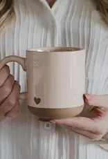 509 Broadway Heart Pink Stoneware Coffee Mug