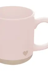 509 Broadway Heart Pink Stoneware Coffee Mug
