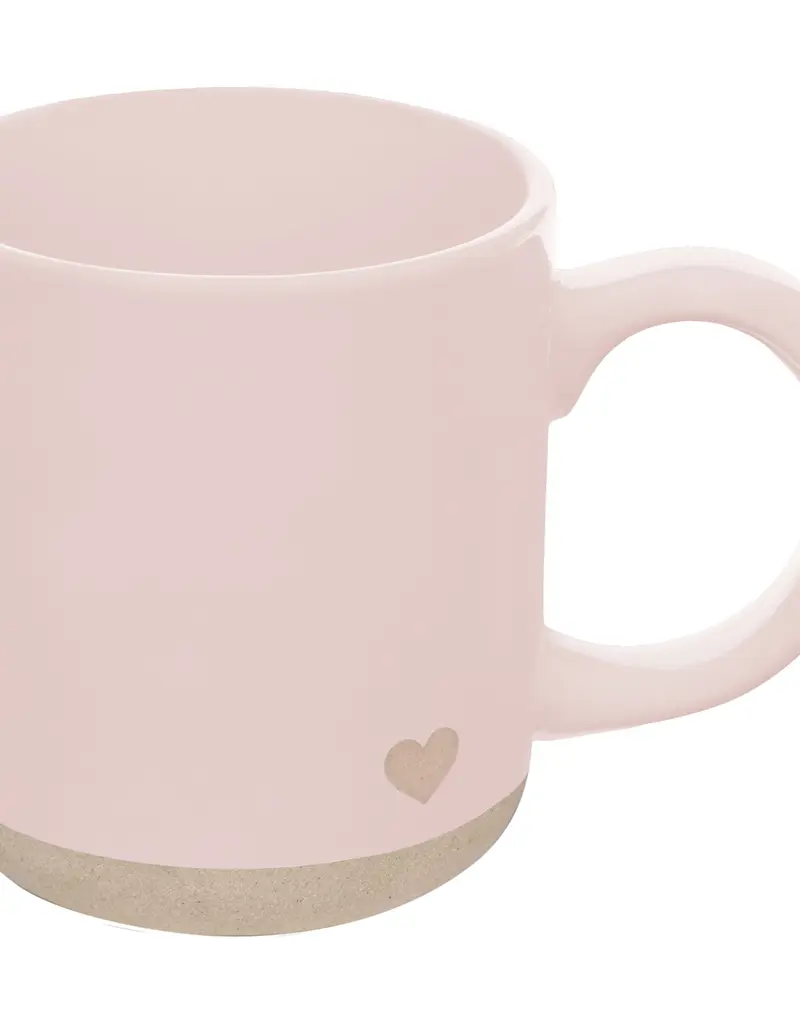 509 Broadway Heart Pink Stoneware Coffee Mug