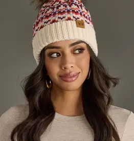 509 Broadway Patterned Pom Pom Hat