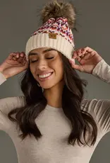 509 Broadway Patterned Pom Pom Hat