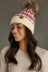509 Broadway Patterned Pom Pom Hat