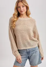 509 Broadway Sheer Open Knit Sweater Pullover