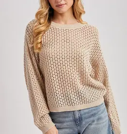 509 Broadway Sheer Open Knit Sweater Pullover