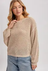 509 Broadway Sheer Open Knit Sweater Pullover