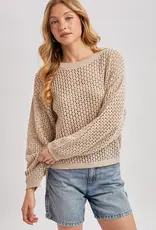 509 Broadway Sheer Open Knit Sweater Pullover