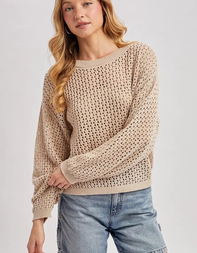 509 Broadway Sheer Open Knit Sweater Pullover