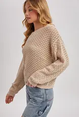 509 Broadway Sheer Open Knit Sweater Pullover