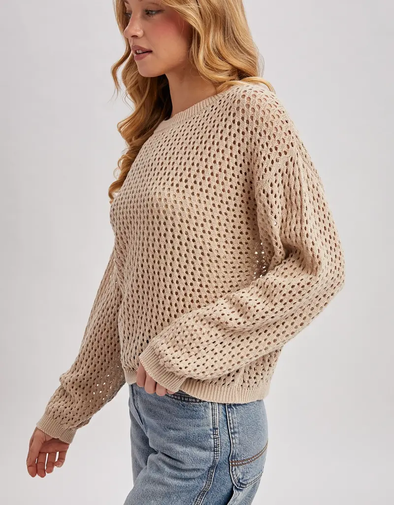 509 Broadway Sheer Open Knit Sweater Pullover