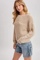 509 Broadway Sheer Open Knit Sweater Pullover